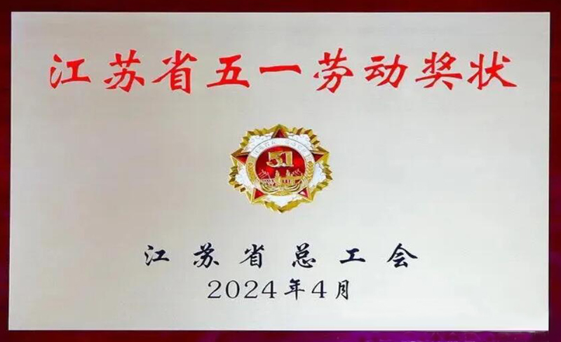 喜讯！镇江市丹高电器有限公司荣获江苏省五一劳动奖状